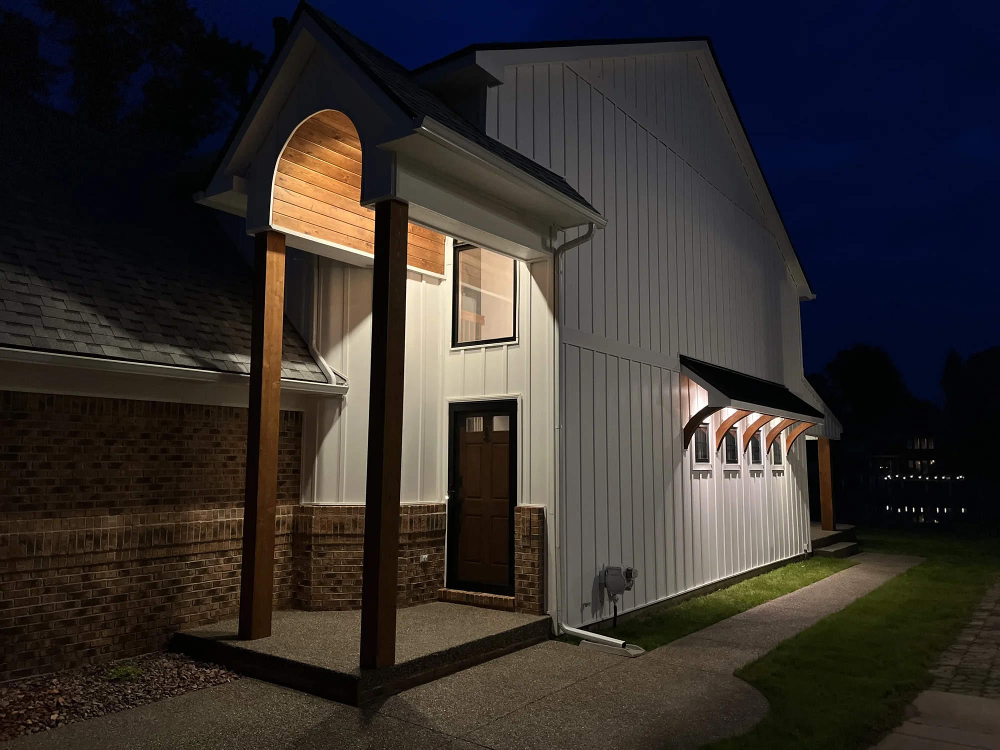 Modern Farmhouse at Night — photo 2