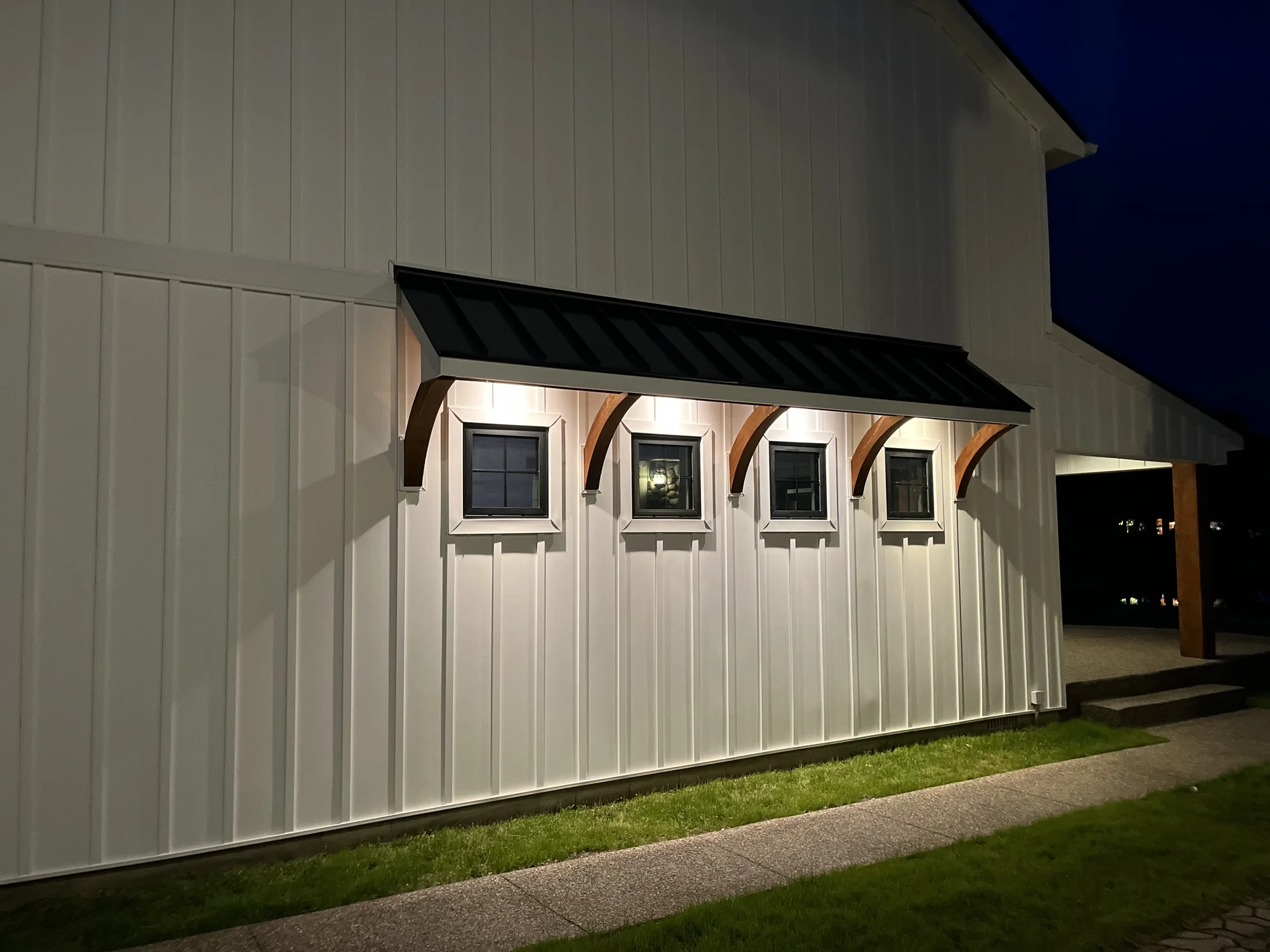Modern Farmhouse at Night — photo 3
