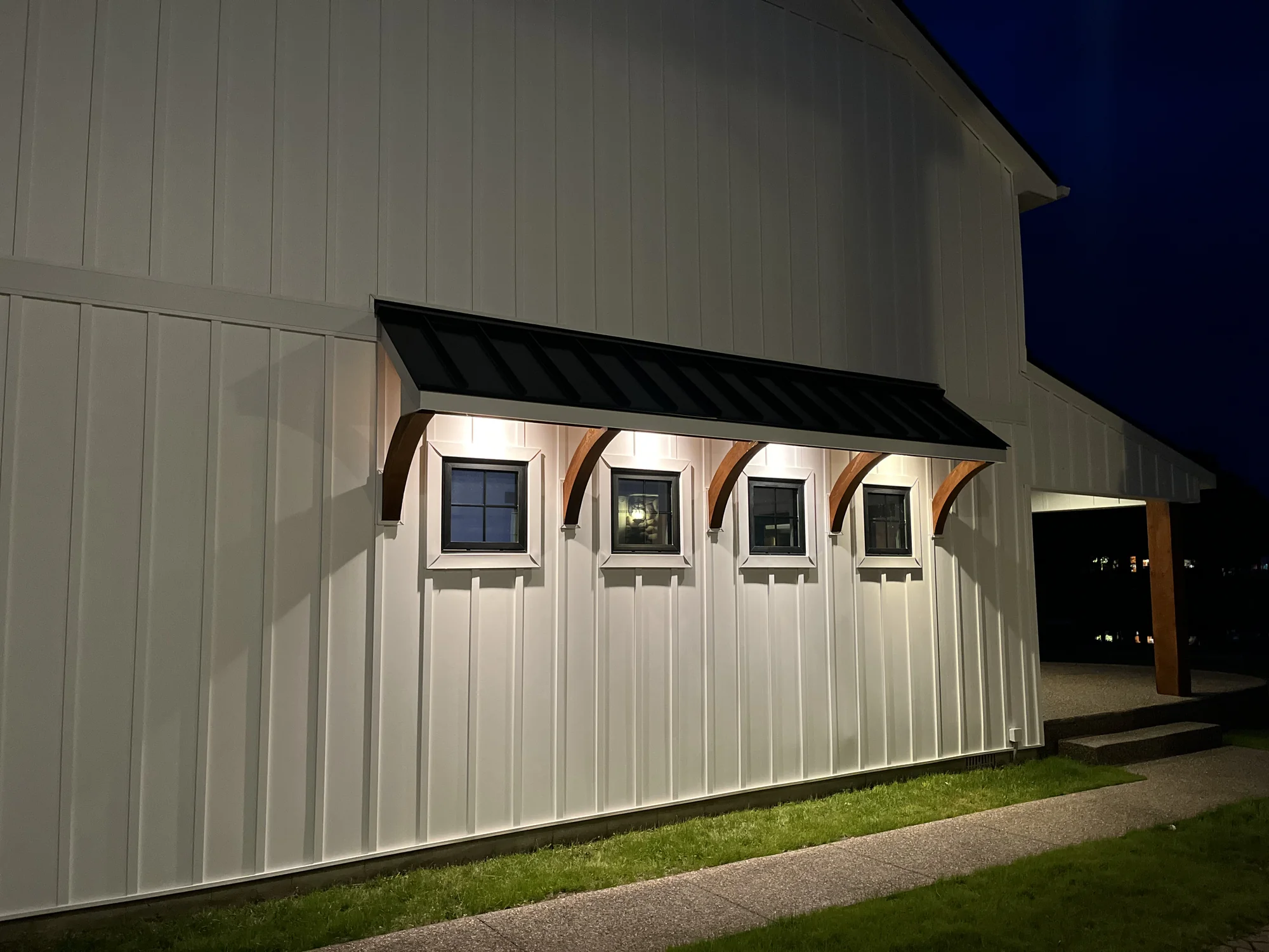 Modern Farmhouse at Night — photo 4