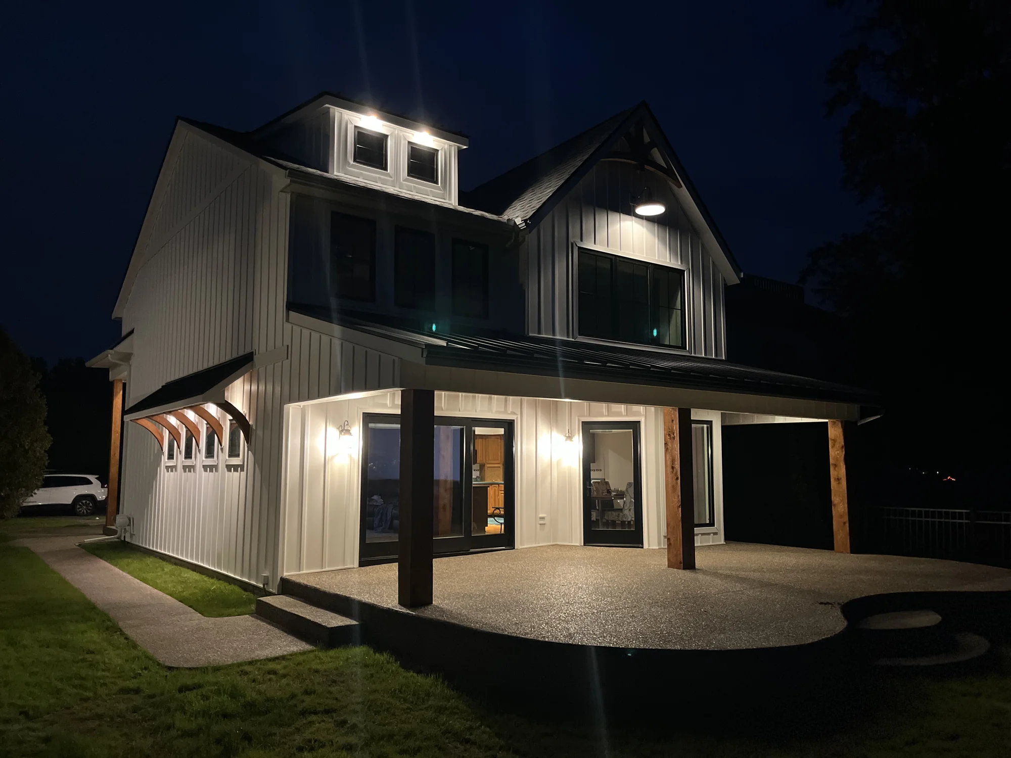 Modern Farmhouse at Night — photo 6