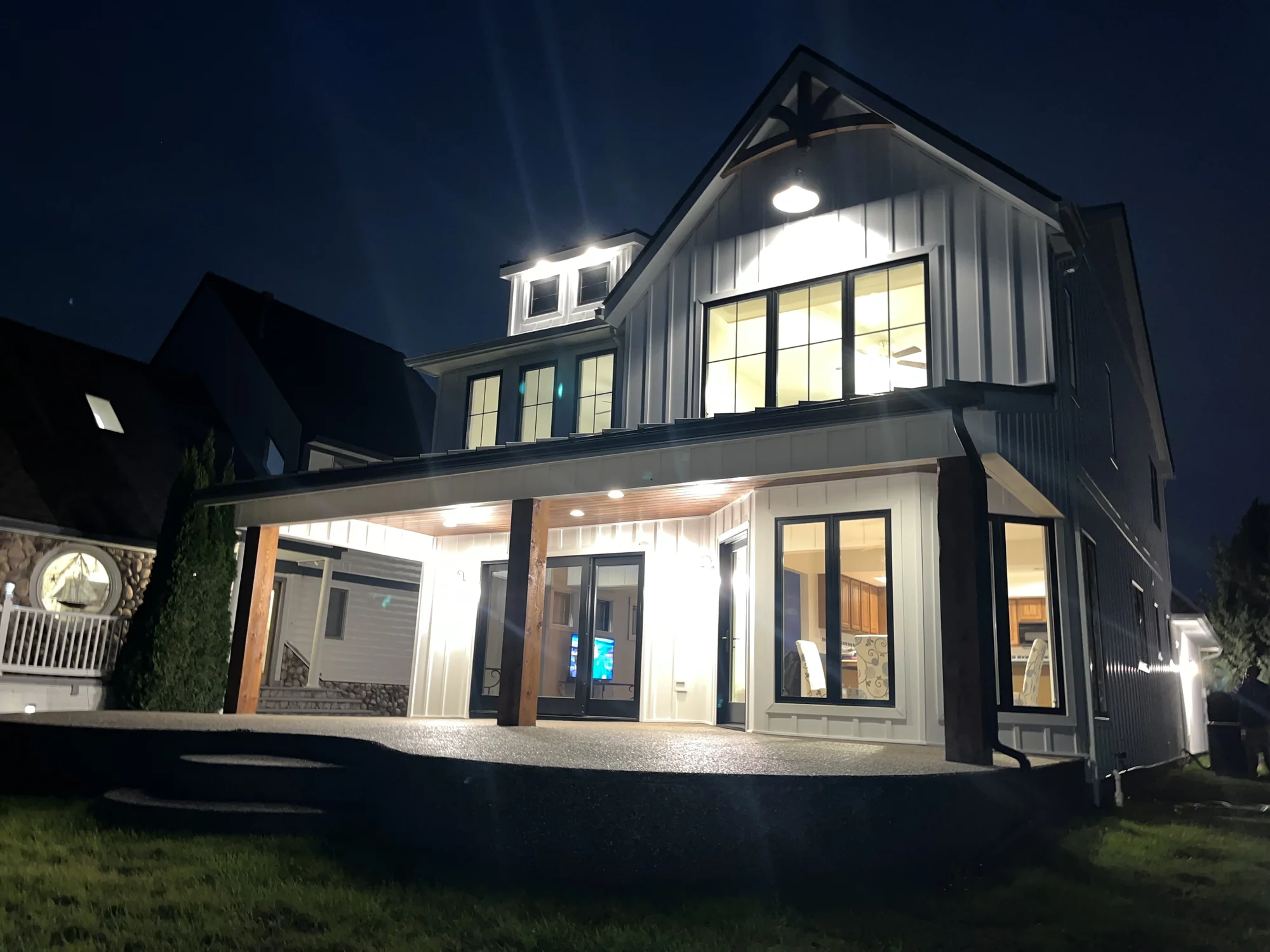 Modern Farmhouse at Night — photo 7