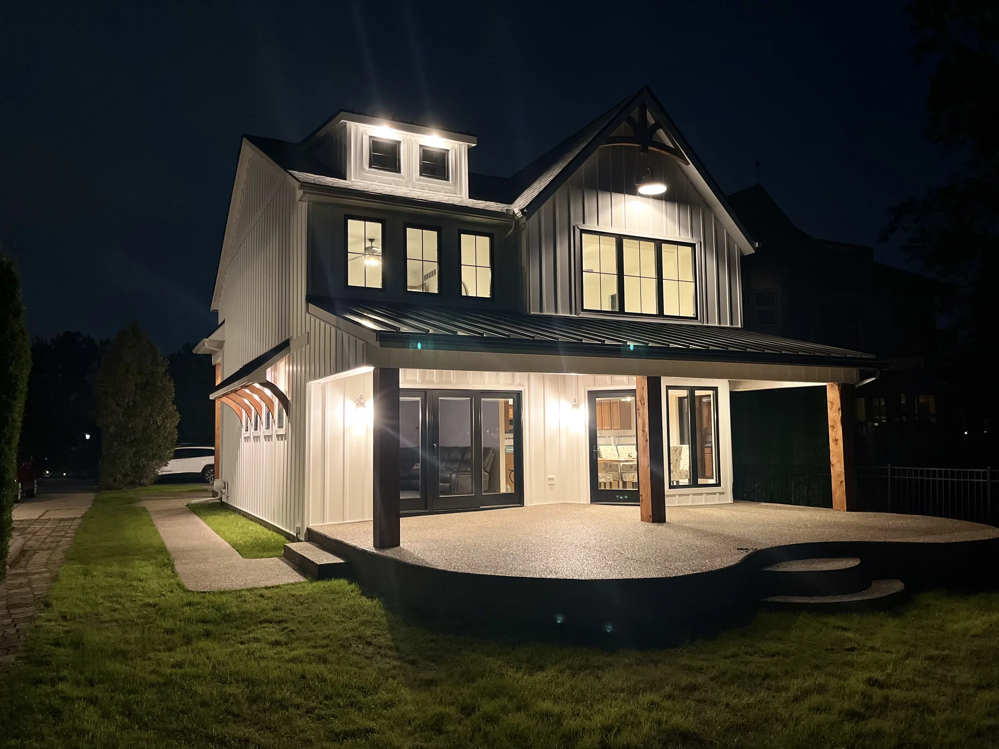 Modern Farmhouse at Night — photo 8