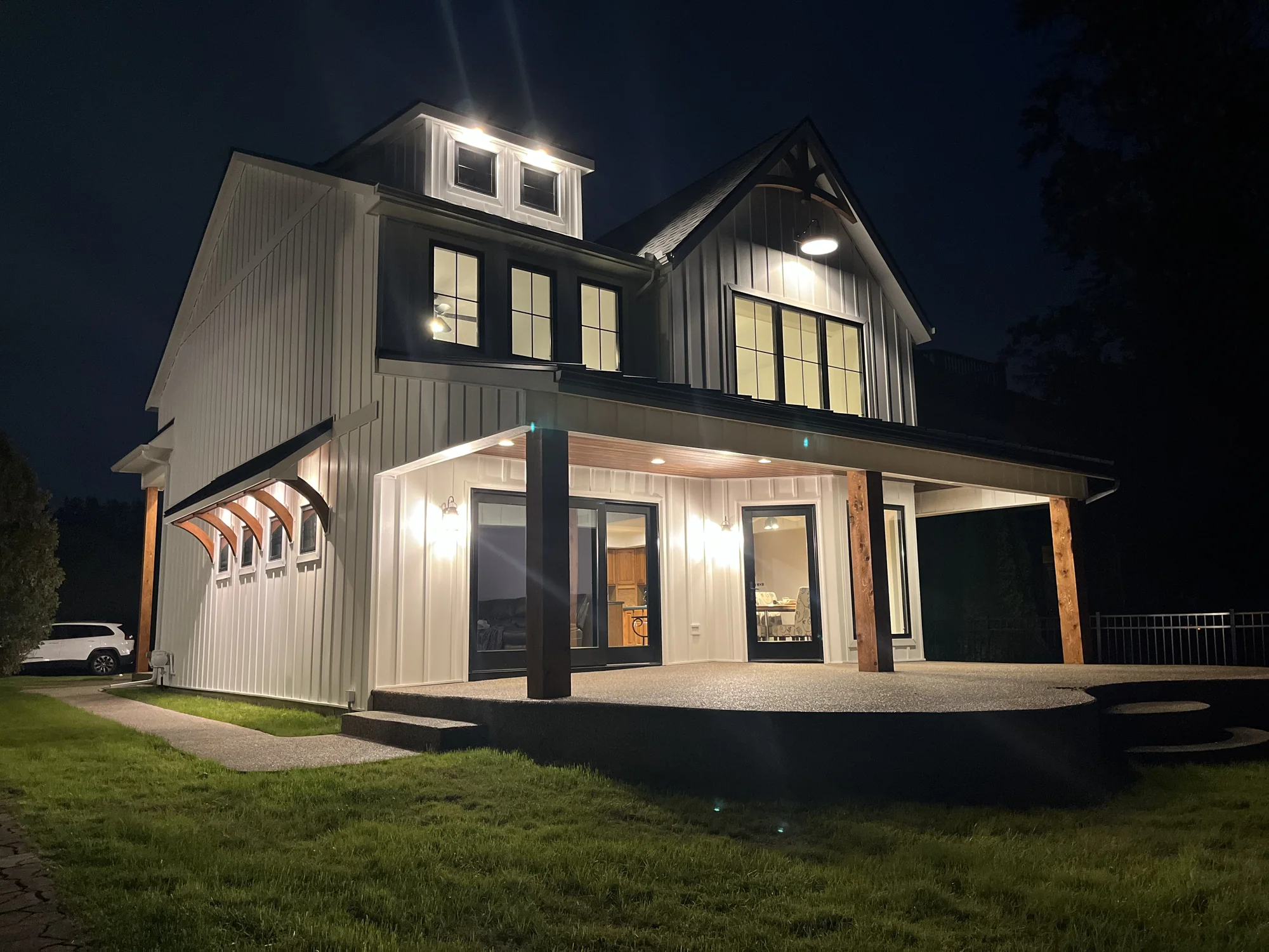 Modern Farmhouse at Night — photo 10