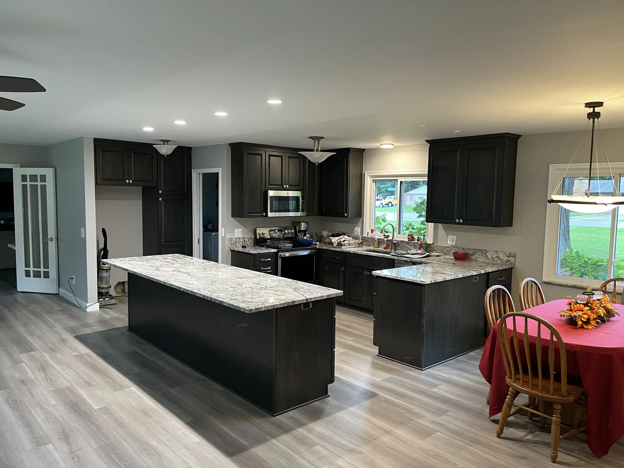 Dark Wood + White Quartz Kitchen — photo 14