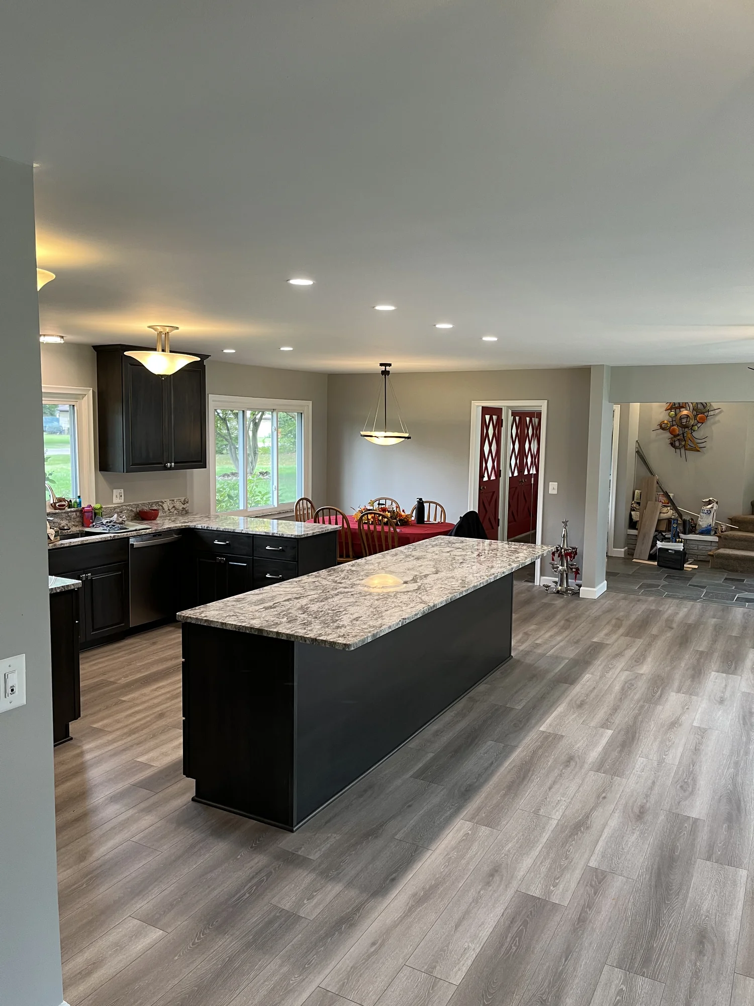 Dark Wood + White Quartz Kitchen — photo 16