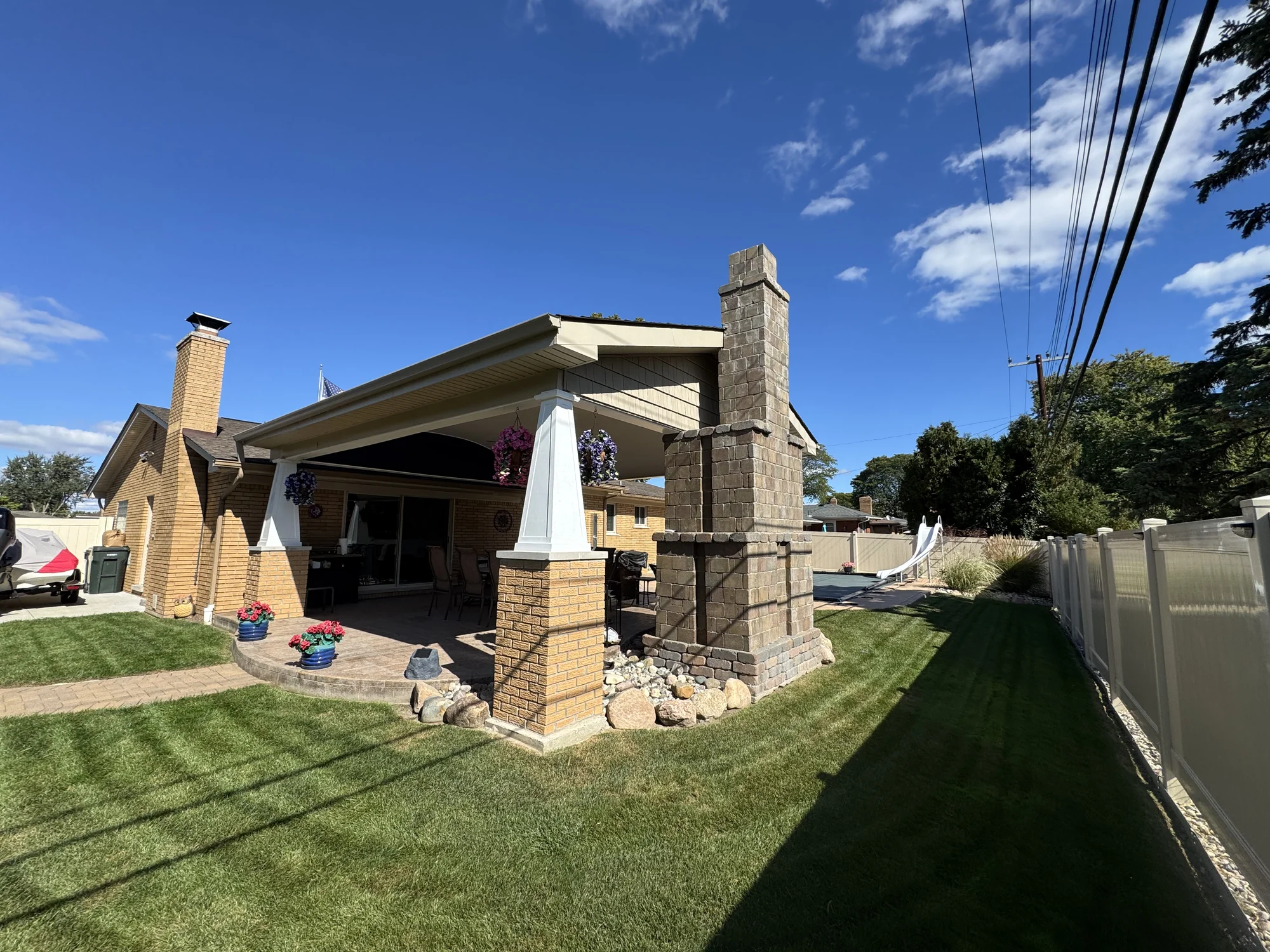 Stone-Chimney Pergola — photo 1