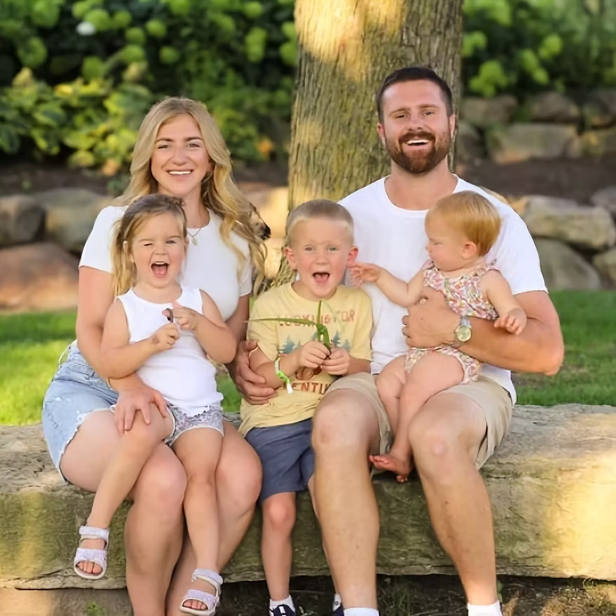 Robert Shields with his wife and three children